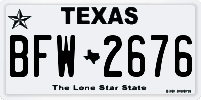 TX license plate BFW2676
