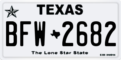 TX license plate BFW2682