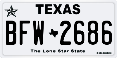 TX license plate BFW2686