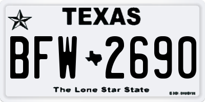 TX license plate BFW2690
