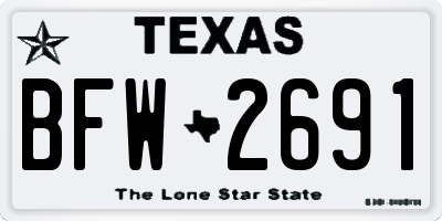 TX license plate BFW2691