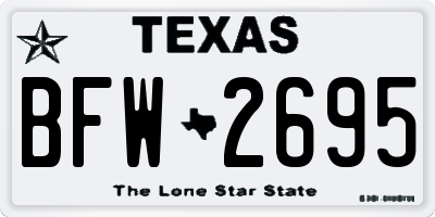 TX license plate BFW2695