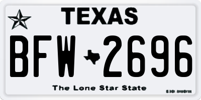 TX license plate BFW2696