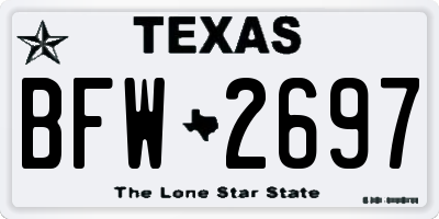 TX license plate BFW2697