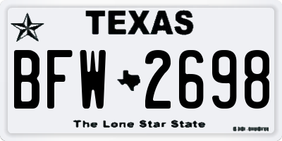 TX license plate BFW2698