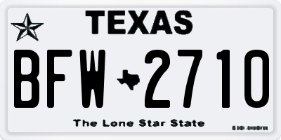 TX license plate BFW2710