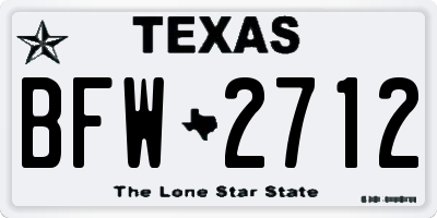 TX license plate BFW2712