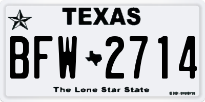 TX license plate BFW2714