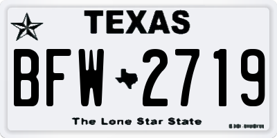 TX license plate BFW2719