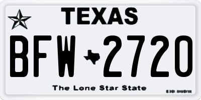 TX license plate BFW2720