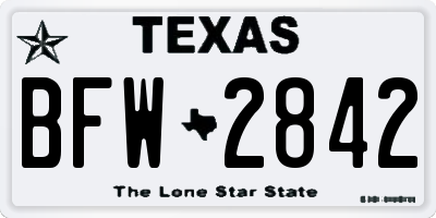 TX license plate BFW2842