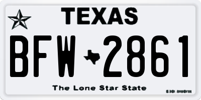 TX license plate BFW2861
