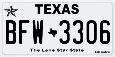 TX license plate BFW3306