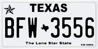TX license plate BFW3556