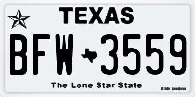 TX license plate BFW3559