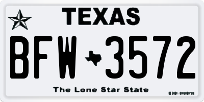 TX license plate BFW3572