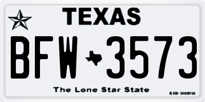 TX license plate BFW3573