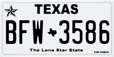 TX license plate BFW3586