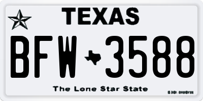 TX license plate BFW3588
