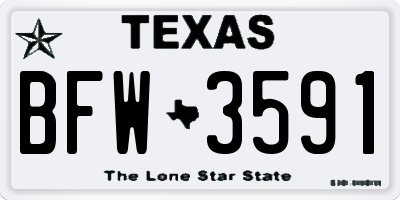 TX license plate BFW3591