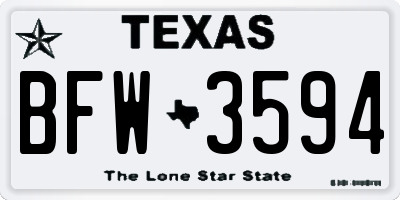 TX license plate BFW3594
