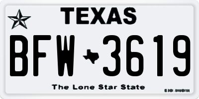TX license plate BFW3619
