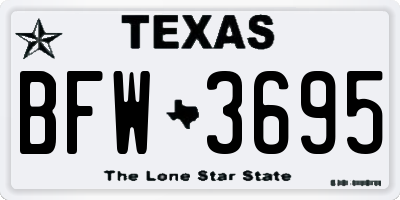 TX license plate BFW3695