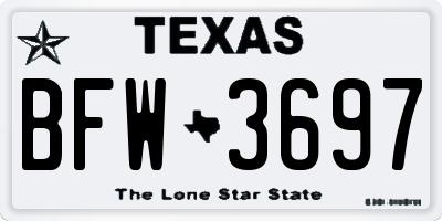 TX license plate BFW3697