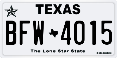 TX license plate BFW4015