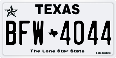 TX license plate BFW4044