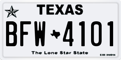 TX license plate BFW4101