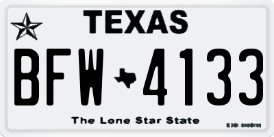 TX license plate BFW4133