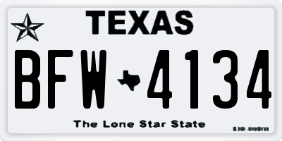 TX license plate BFW4134