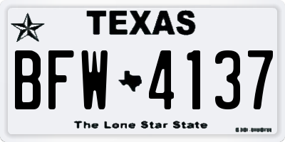 TX license plate BFW4137