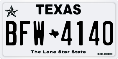 TX license plate BFW4140