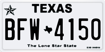 TX license plate BFW4150