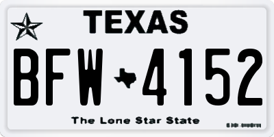 TX license plate BFW4152
