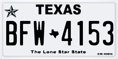 TX license plate BFW4153