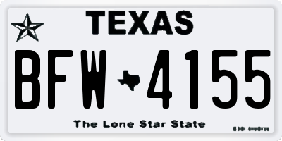 TX license plate BFW4155