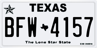 TX license plate BFW4157