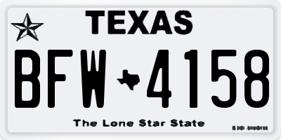 TX license plate BFW4158
