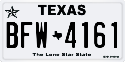TX license plate BFW4161