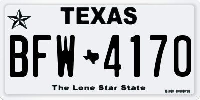 TX license plate BFW4170