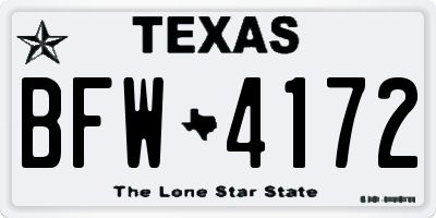 TX license plate BFW4172