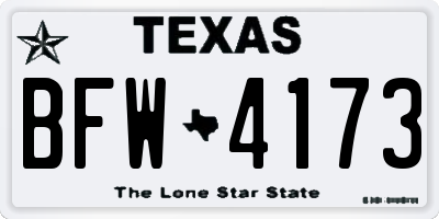 TX license plate BFW4173