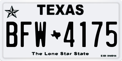 TX license plate BFW4175