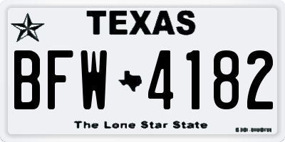TX license plate BFW4182