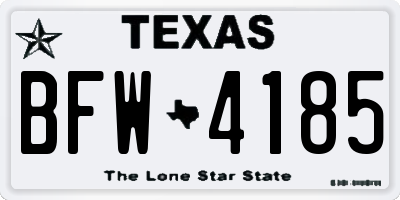 TX license plate BFW4185