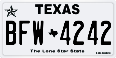 TX license plate BFW4242