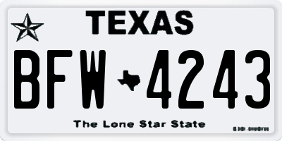 TX license plate BFW4243